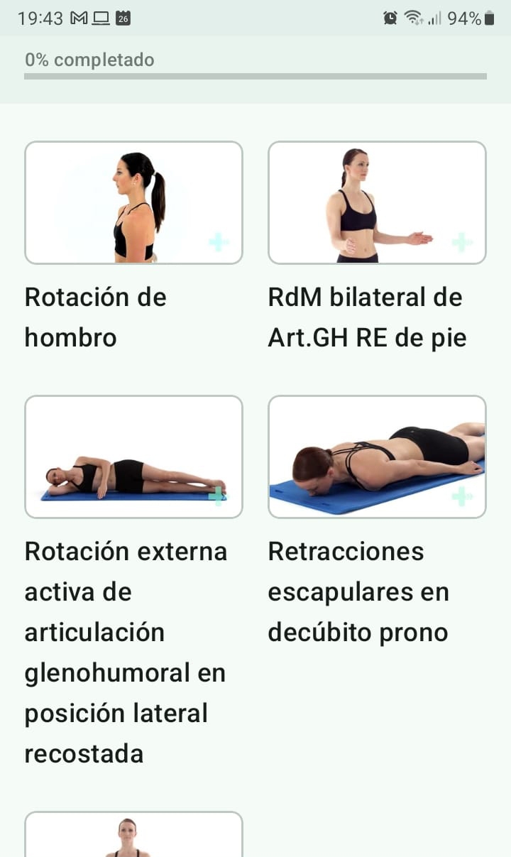 Programa de ejercicios en línea Lesión del manguito de los rotadores